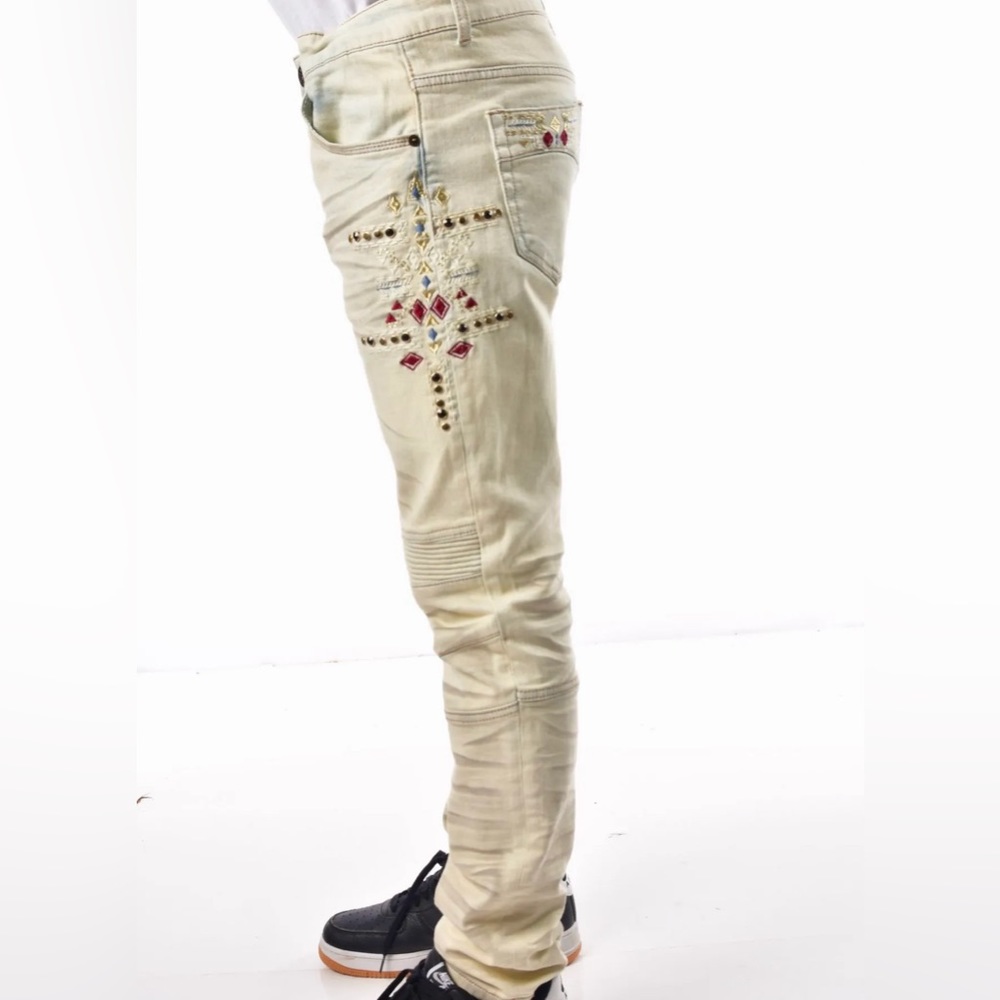 BOYS’ 8IGHTH DSTRKT CREAM BIKER FIT JEANS